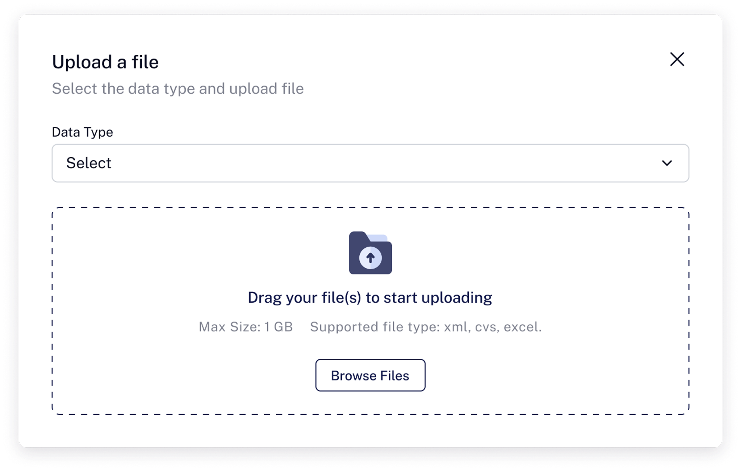 Upload file interface